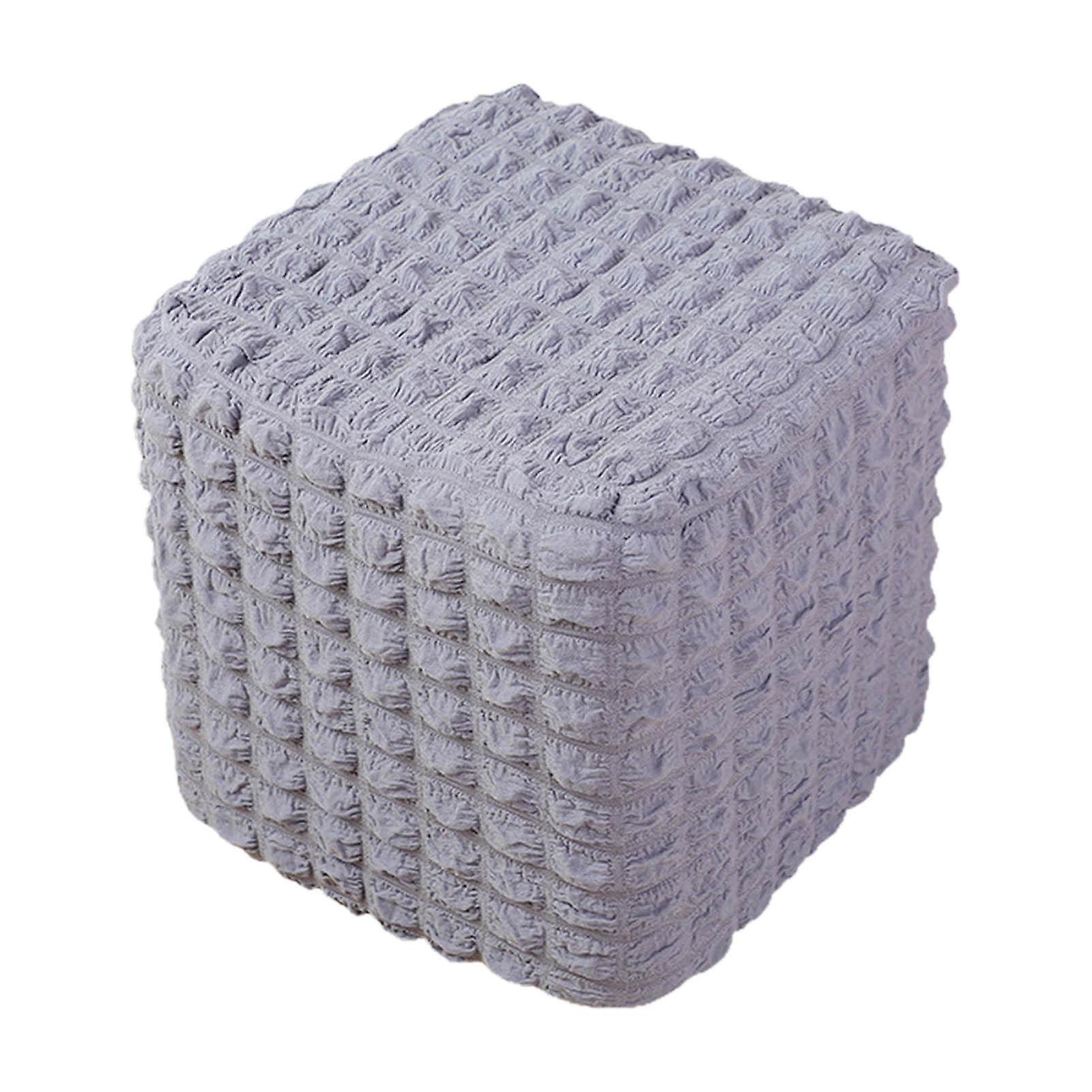 Stretch Ottoman Cover Ottoman Protector för vardagsrum Ljusgrå