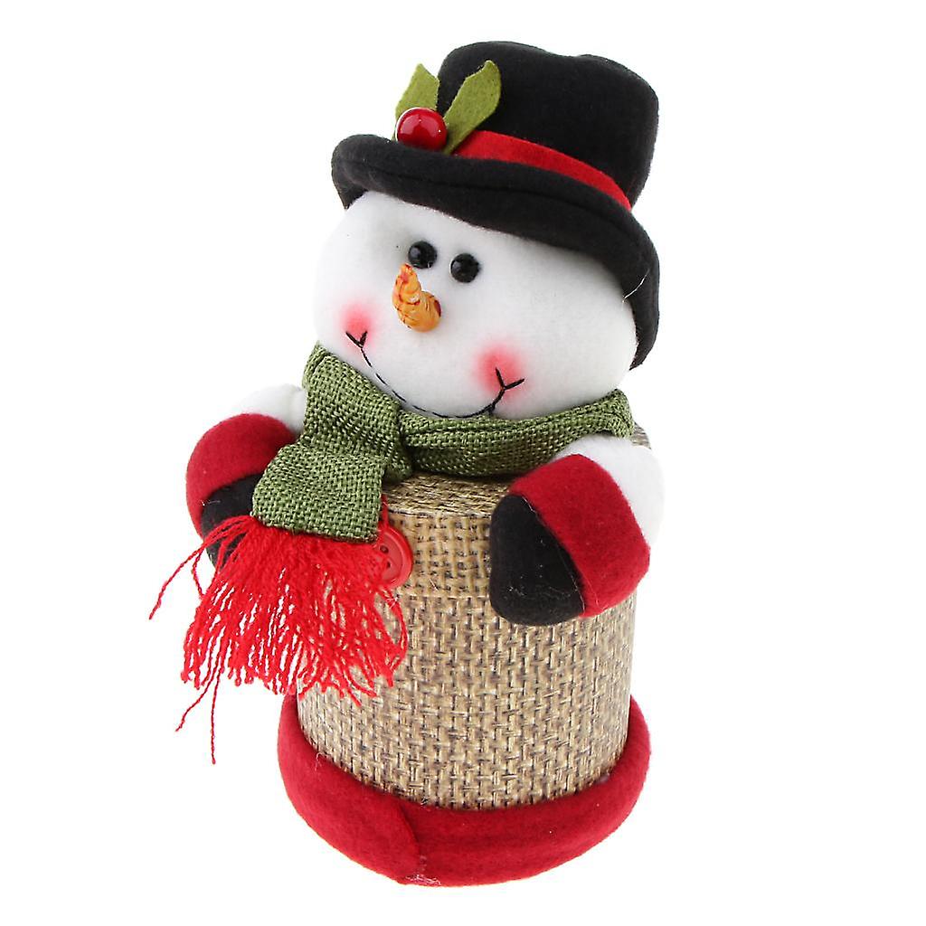 Christmas Linen Candy Boxes Gift Storage Container Table Decor Snowman