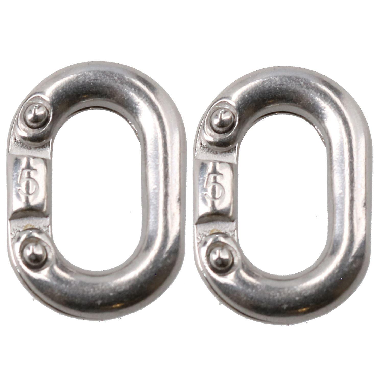 2 Pack Chain Connecting Link 5mm Marine Grade Stainless Steel Split Shackle