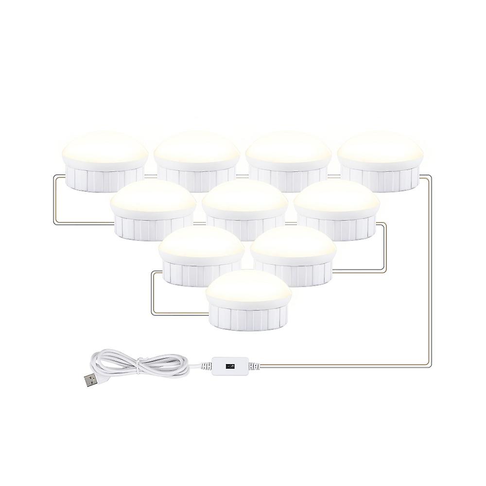 Hand Sweep Sensor Mirror Front Light, Power source: 10 Bulbs Natural White