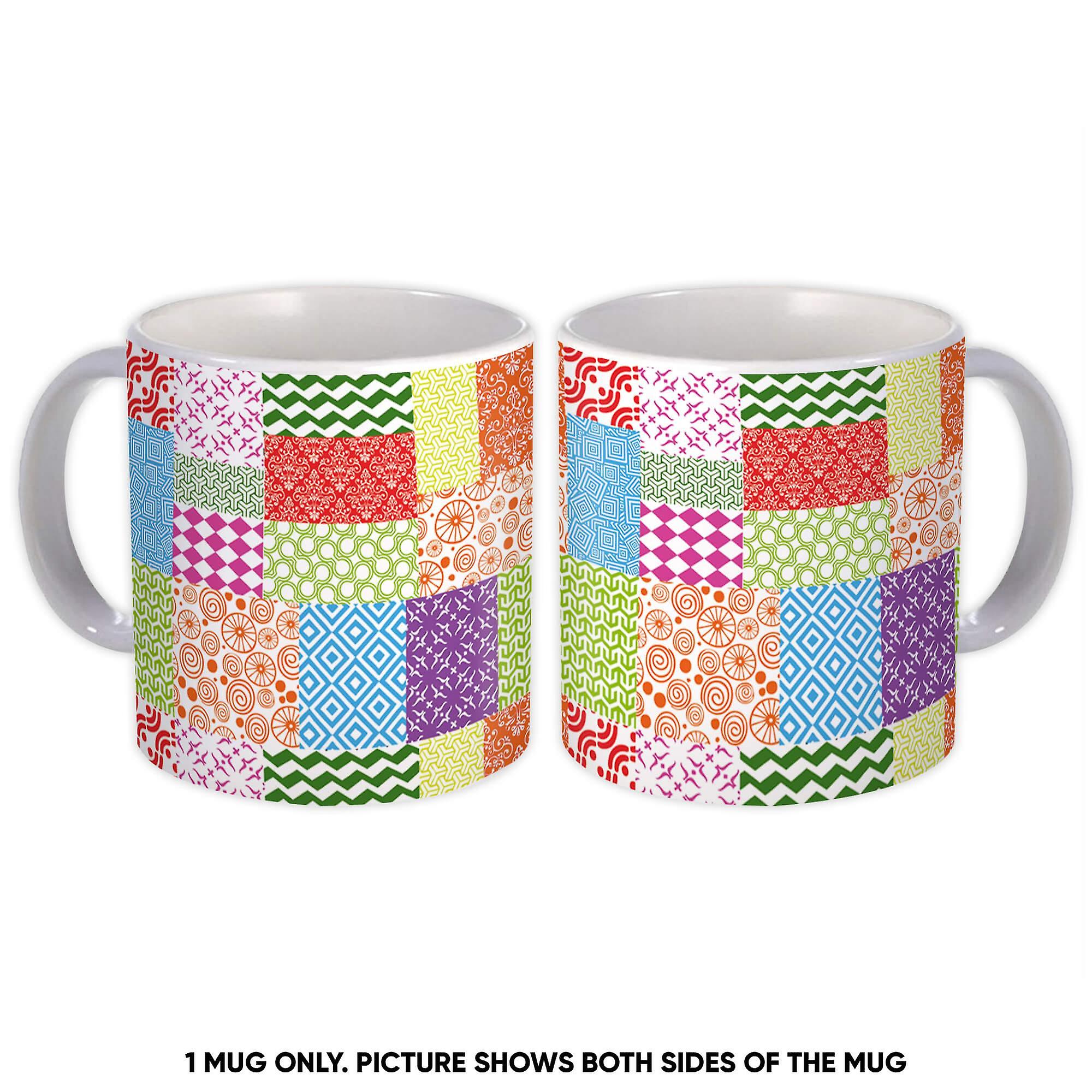 Gift Mug: Abstract Patchwork Pattern Seamless
