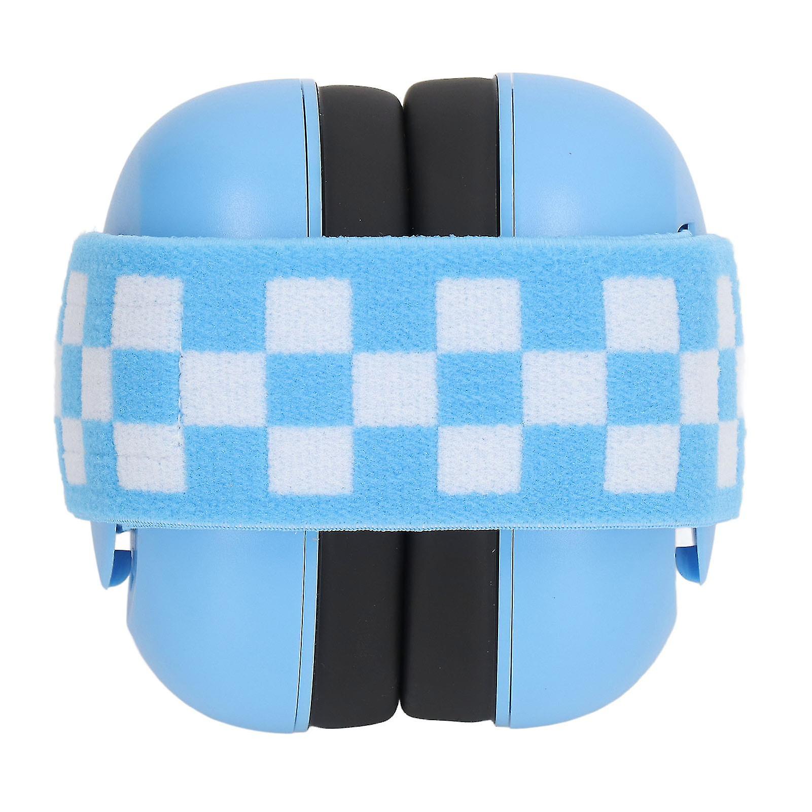 Casque antibruit pour bébé, rembourré et doux, avec bandeau élastique, bleu