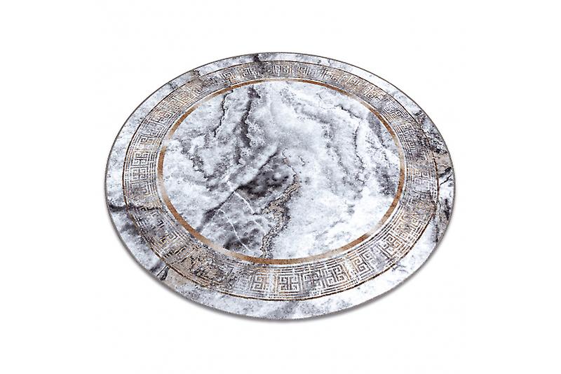 MIRO 51199.805 circle washing carpet Marble, greek anti-slip - grey / gold