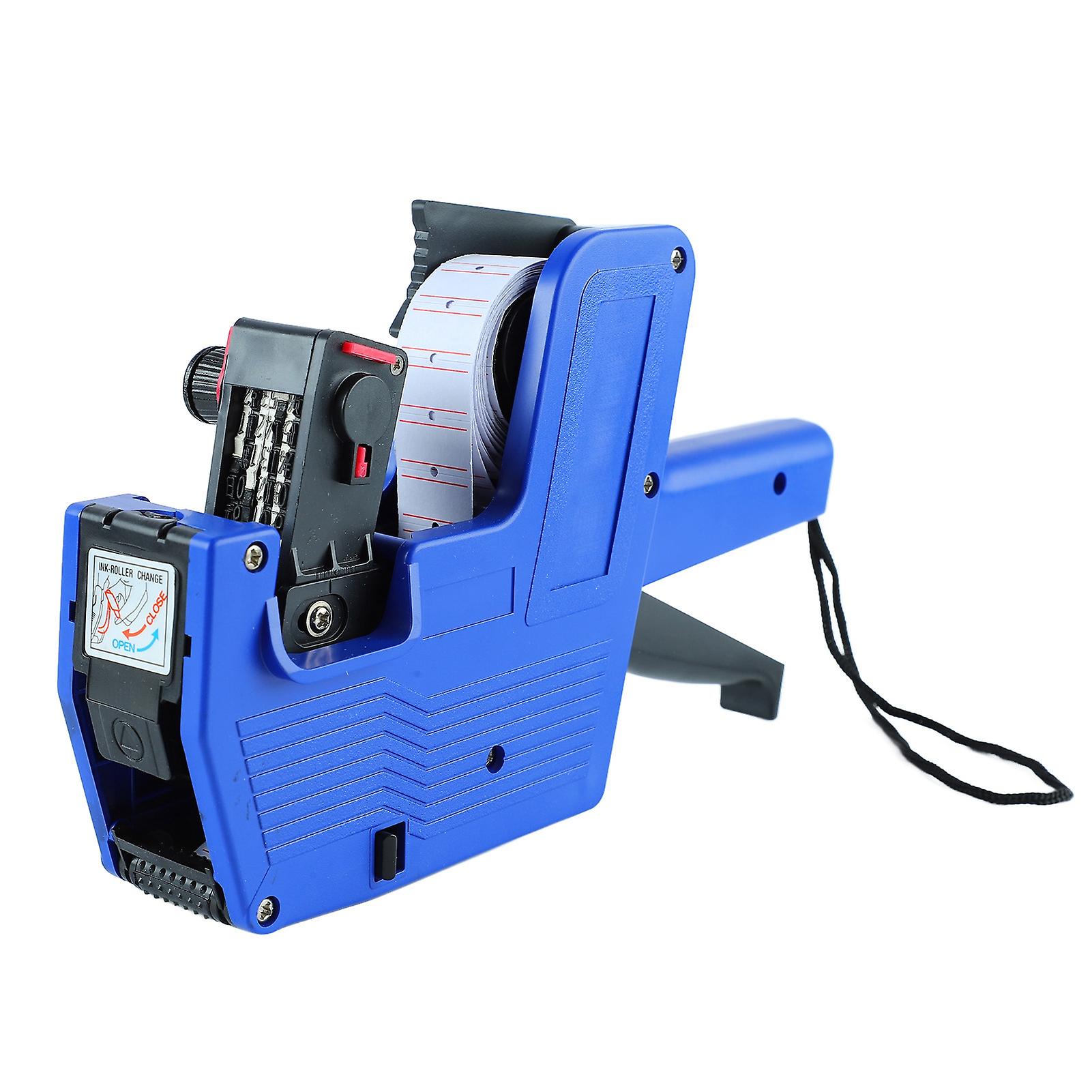 8 Digits Price Numerical Tag Maker with 3 Rolls Label Paper 2 Ink Wheel Clear Print Price Labeller for Retail Stores Offices