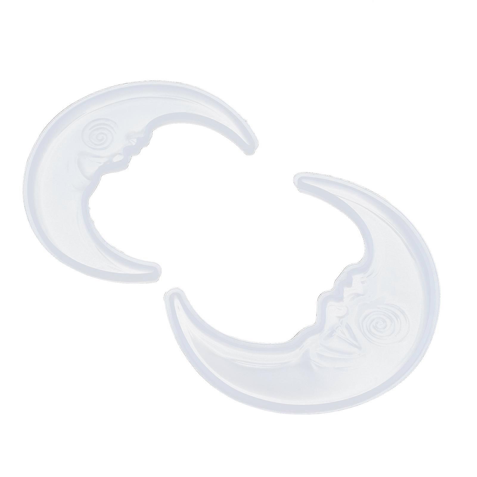 2pcs Silicone Molds Moon Shape DIY Flexible Reusable Resin Molding for Art Craft Projects