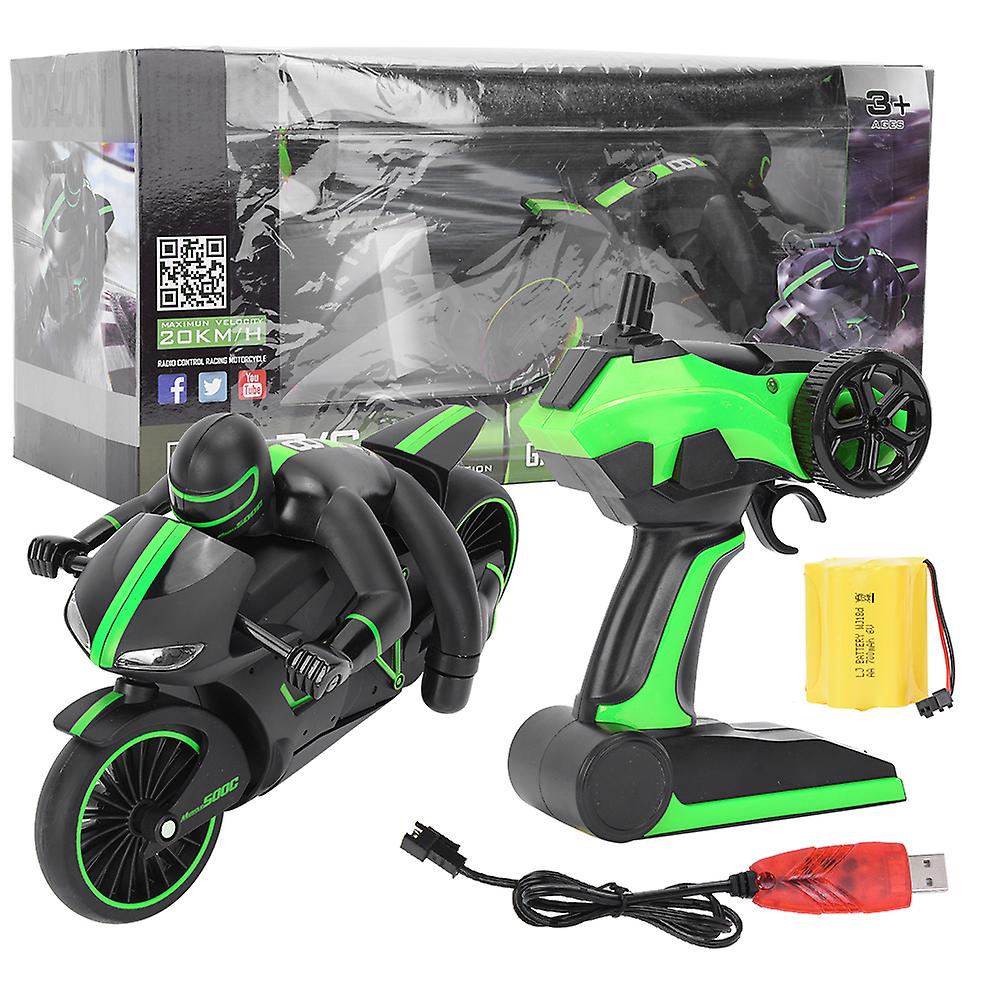2.4GHz 4 Channel Electric RC Remote Control Motorcycle Model Toy with LightGreen