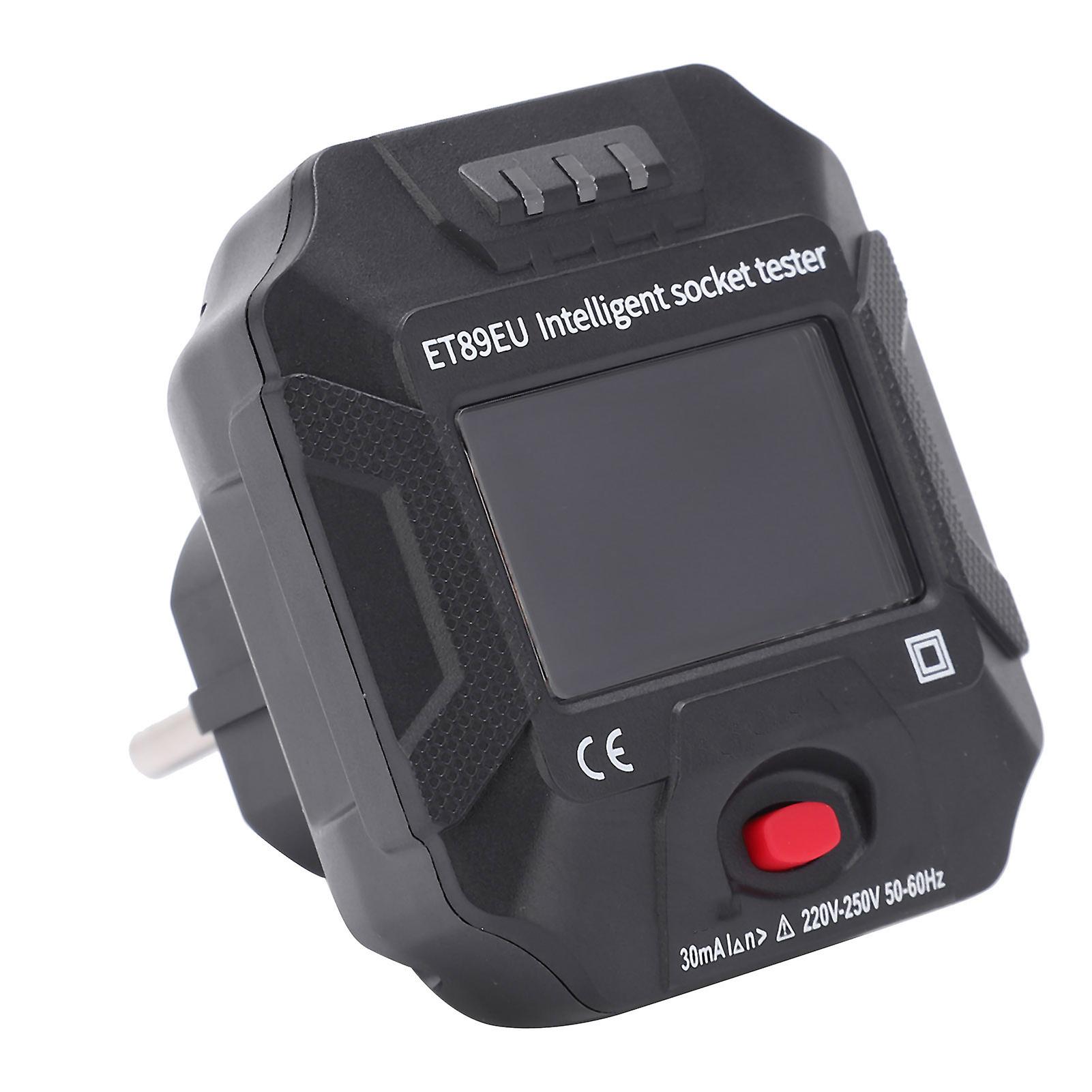 ET89EU Intelligent Socket Tester LCD Display Voltage Frequency Detector for Home Appliance EU AC220V?250V