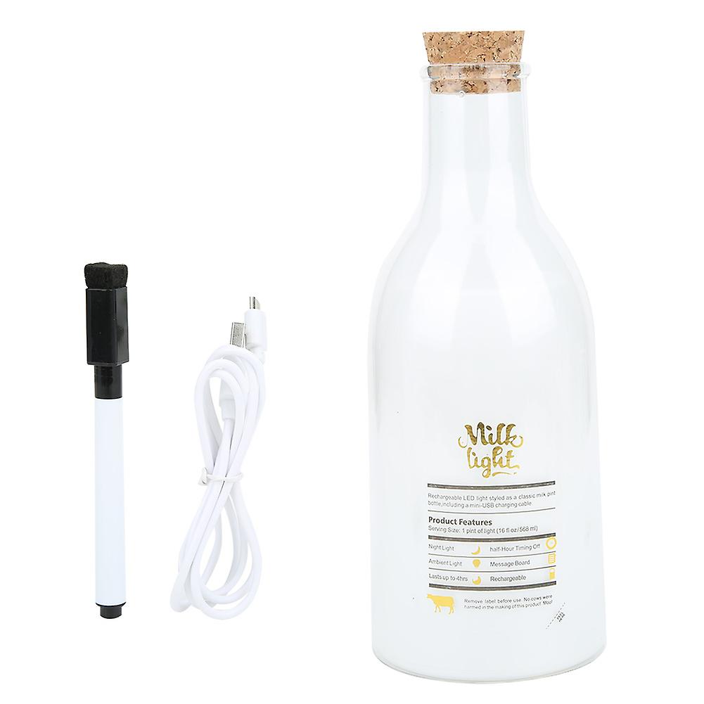 Decorative Acrylic Bottle, Milk Bottle Shape Warm And Cute Design, Rechargeable Via Usb, Timer Mode That Fades Light Over 30 Minutes, High Quality