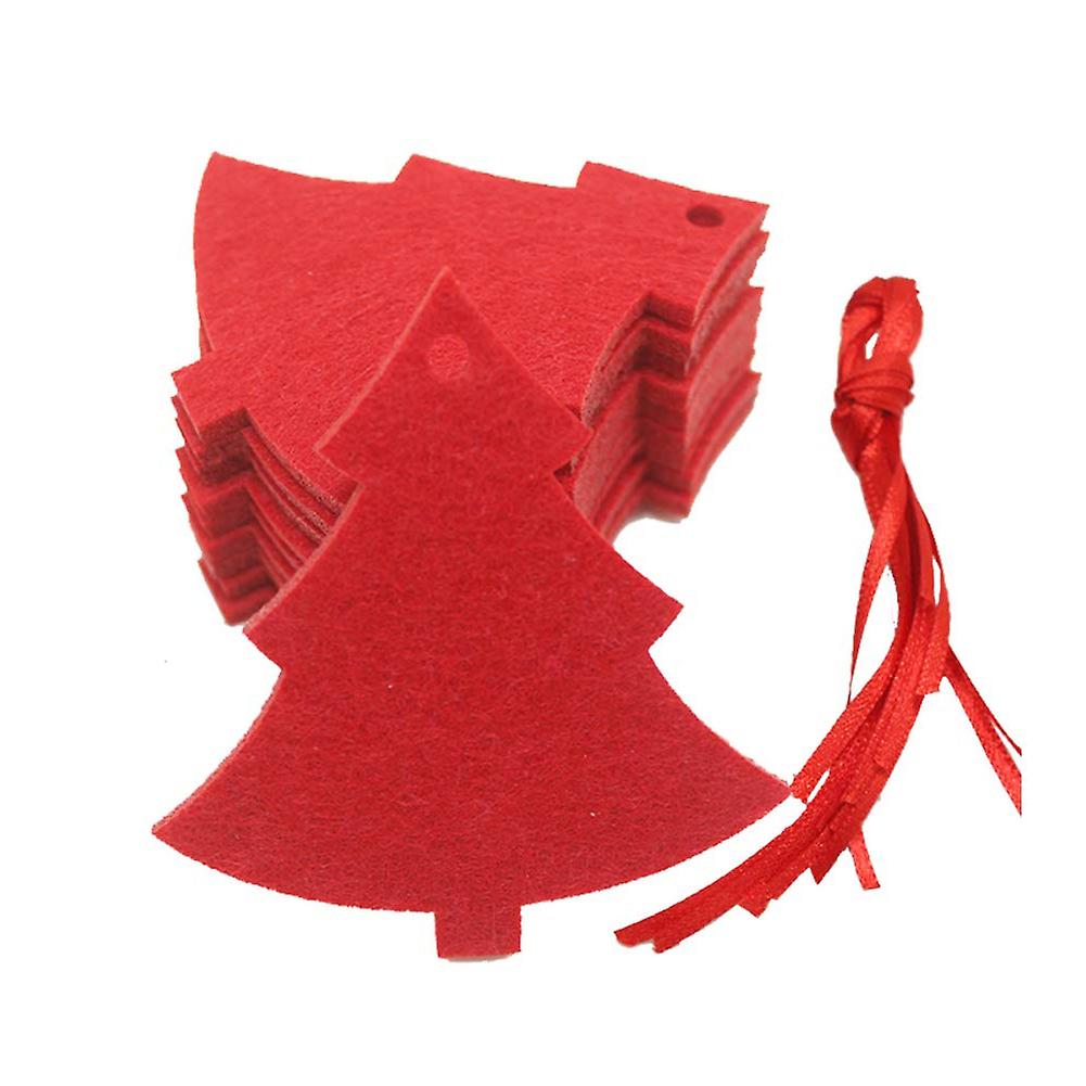 10 Pcs Felt Cloth Crafts Red Hanging Decoration Pendant for Christmas Tree Party New