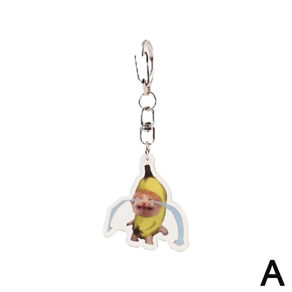 Happy Banana Cat Mobile Phone Chain Student Gift El Gato Meme Funny