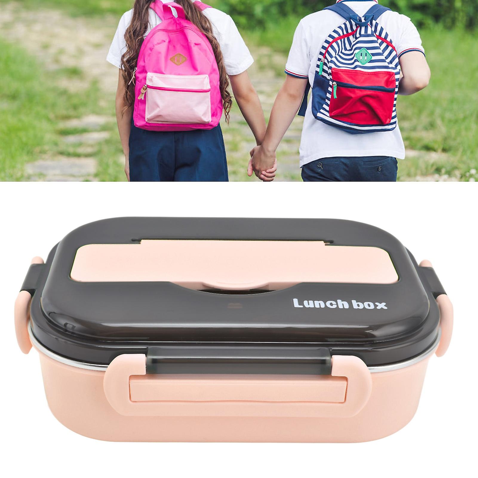 Lunch Box 1000ml Two Compartments Safe Durable Good Sealing Performance Portable Bento BoxPink 