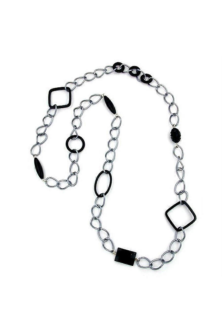Necklace Black Curb Chain 100cm - Gl00471