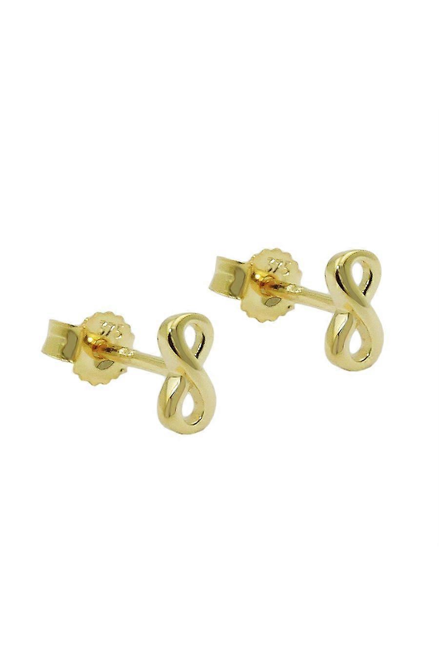 Stud Earrings 6x3mm Infinity Sign Shiny 9k Gold - Gl431513