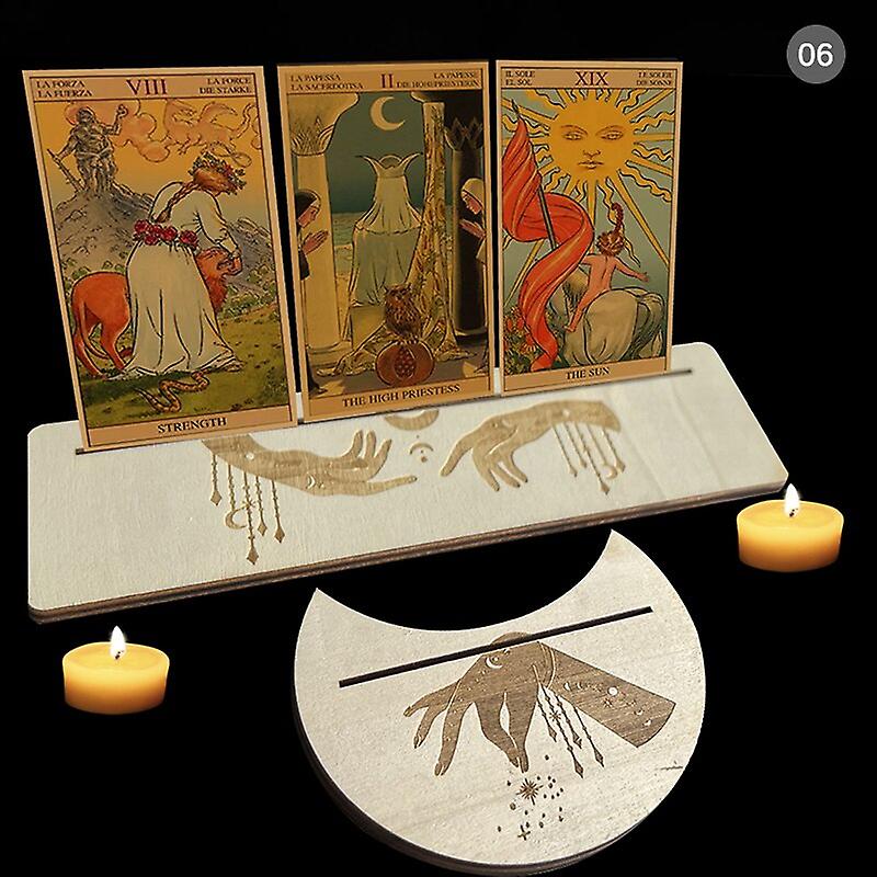 2/4Pcs Wooden Tarot Card Stand For Witch Divination Tools Display Holder Altar