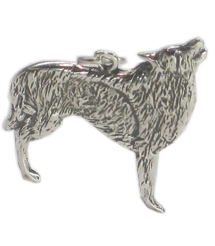 Wolf Howling Sterling Silver Charm Pendant .925 X 1 Wolves Charms