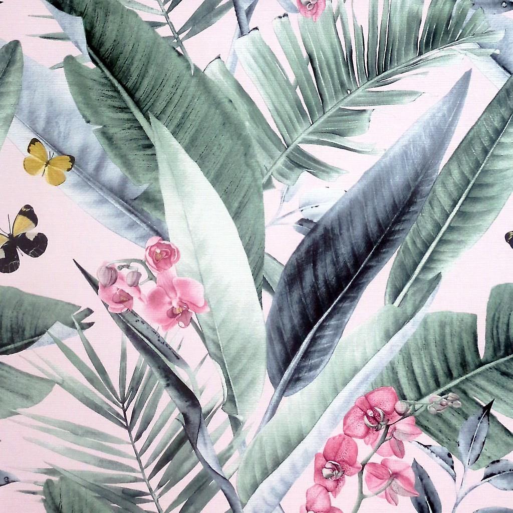 Lush Tropical Blush Wallpaper