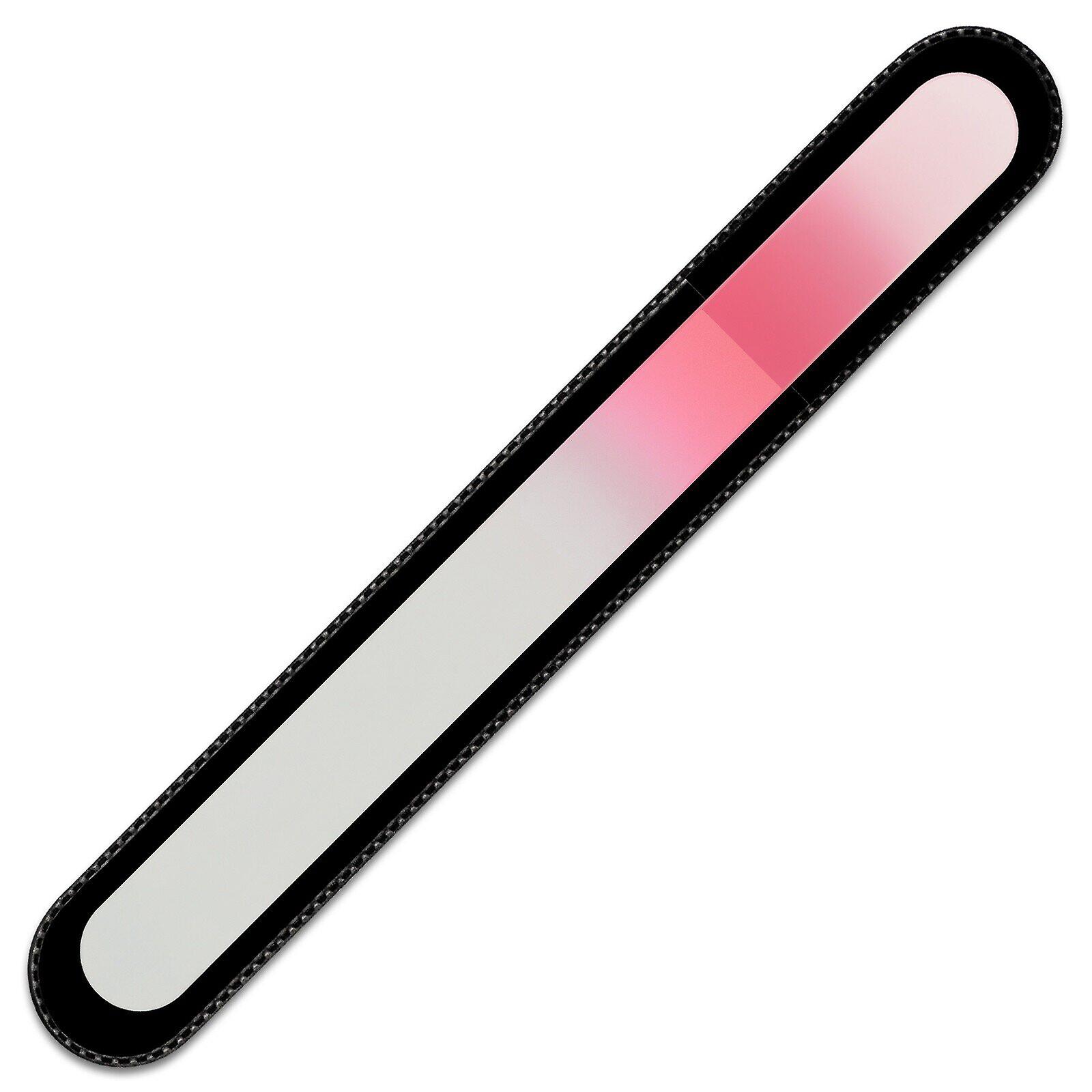 Large Rainbow Glass Nail File R-B7 - White Carnation