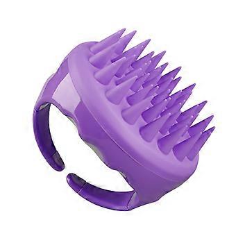 Scalp Exfoliator For Dandruff Removal, Ultra-long Silicone Bristles, Easily Reach The Root Of Thick Curly Hair (purple)