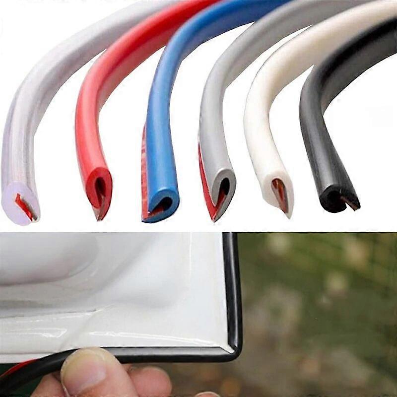 5M Carbon Fibre Car Door Edge Rubber Scratch Protector Strips Car Styling Side Doors Moldings Adhesive Scratch Protector ST1M144