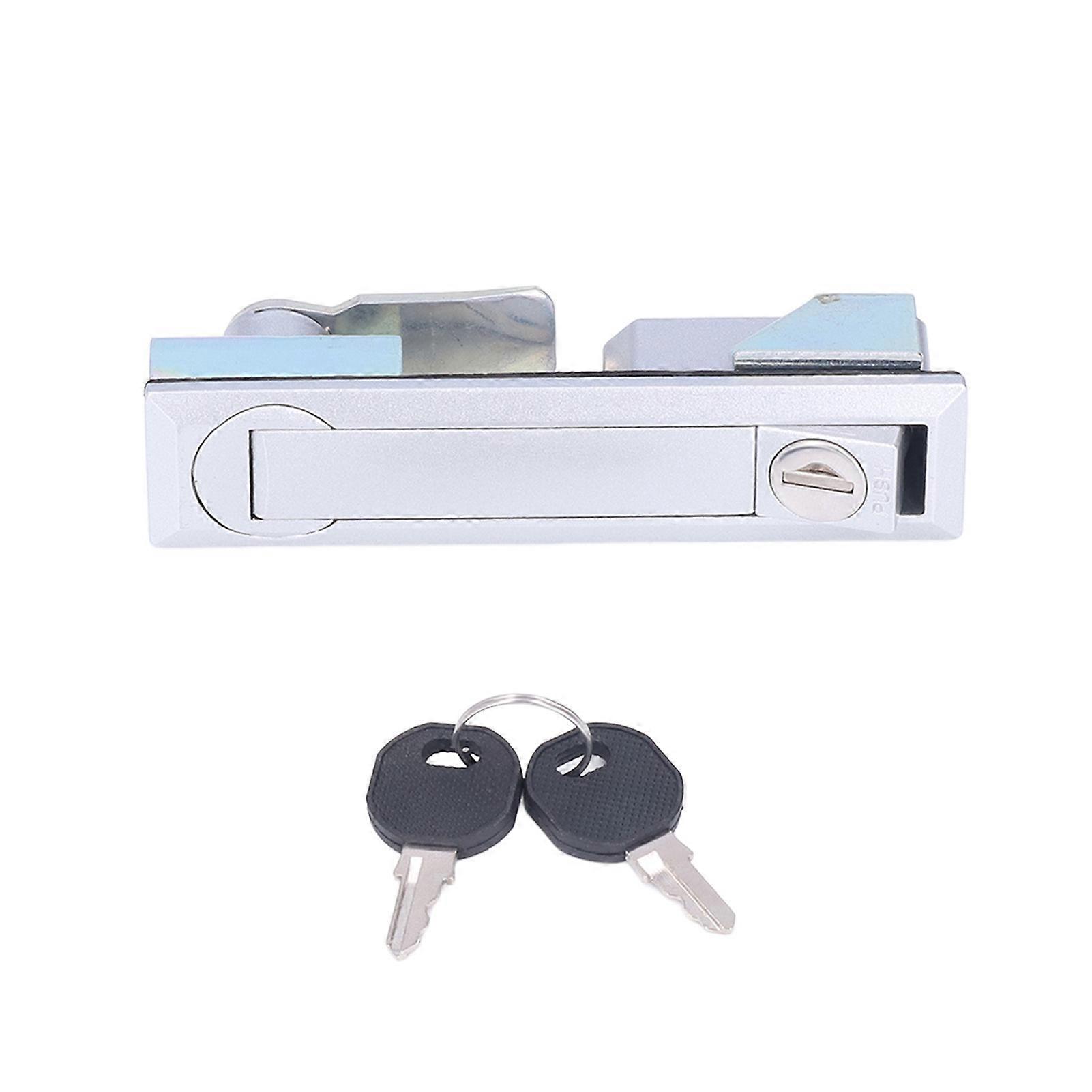 RV Door Handle Latch Security Lock with 2 Keys Chrome Plated Zinc Alloy for Motorhome Yacht E2U111