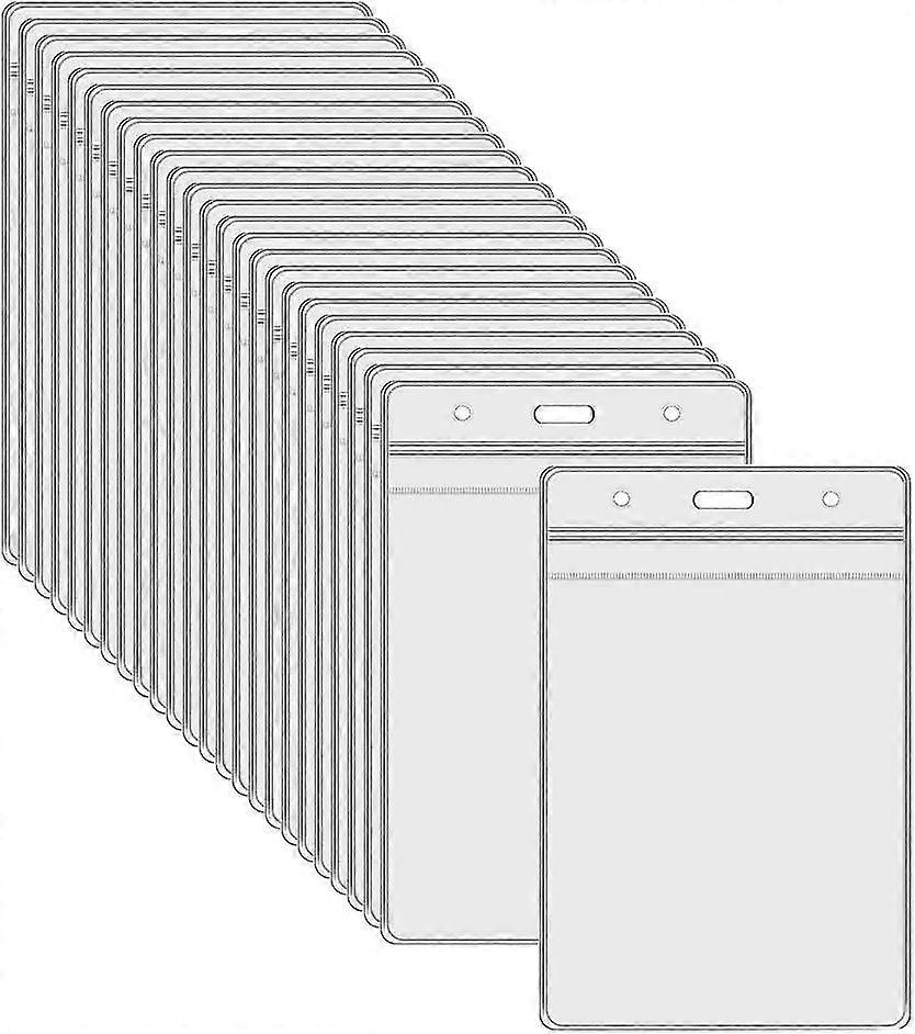 25pcspvc Transparent Id Card Holder For Easy Pull Buckle Lanyard