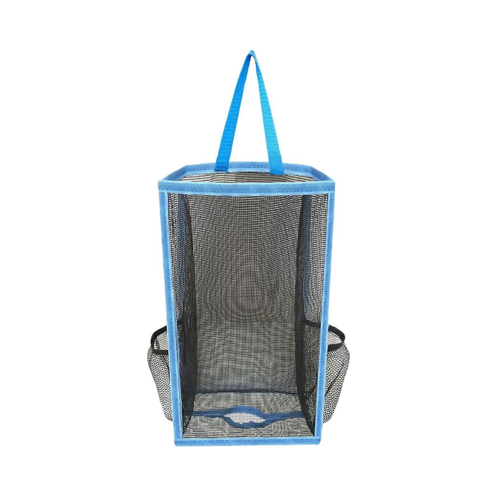Bakkal Çantası Tutucu Mutfak Mavi için Nefes Alabilir Mesh Atık Torbası Dispenseri Konteyner