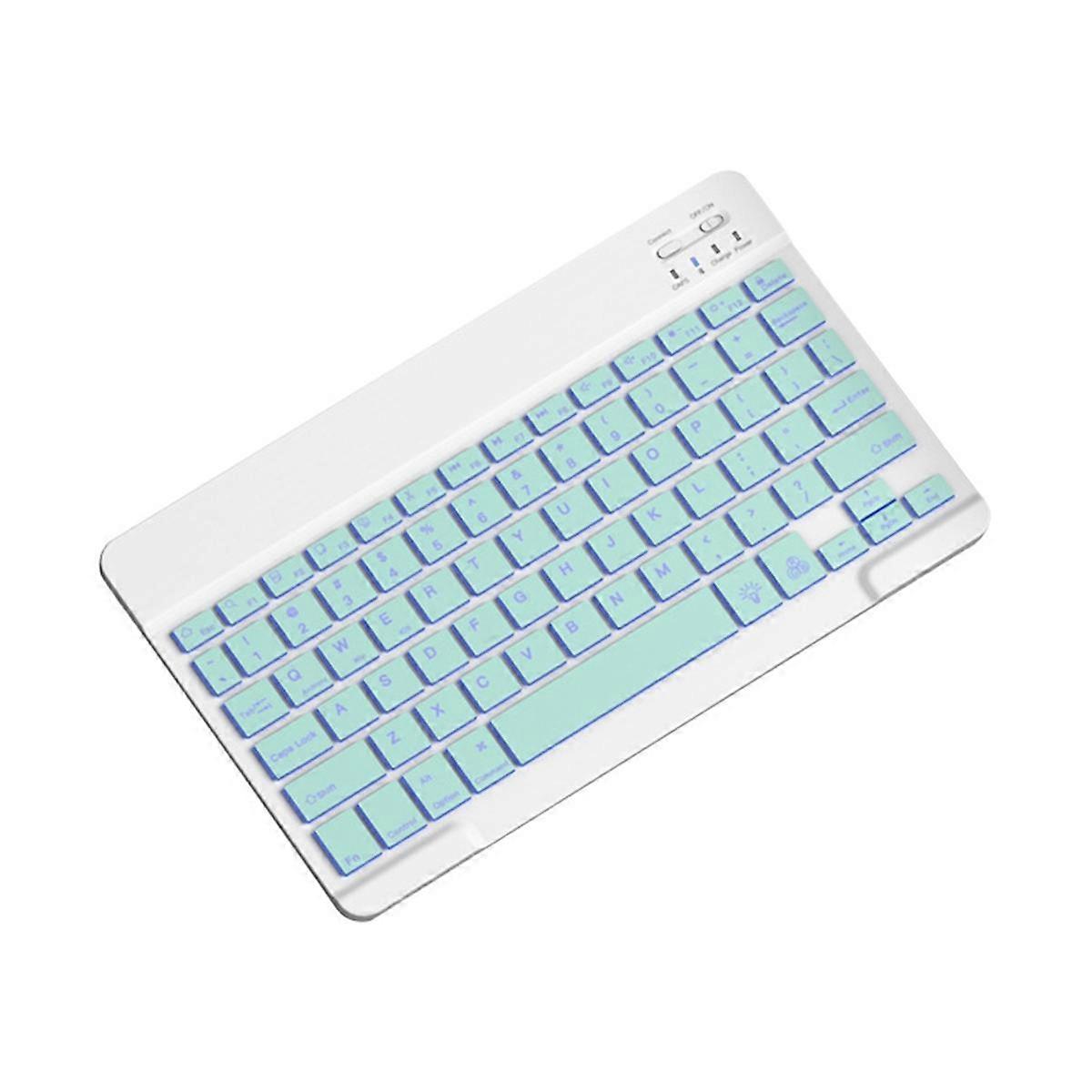 10inch Backlit Keyboard Bluetooth Protable Mini Mute Keyboard for Cell Phones Tablets and Laptops W