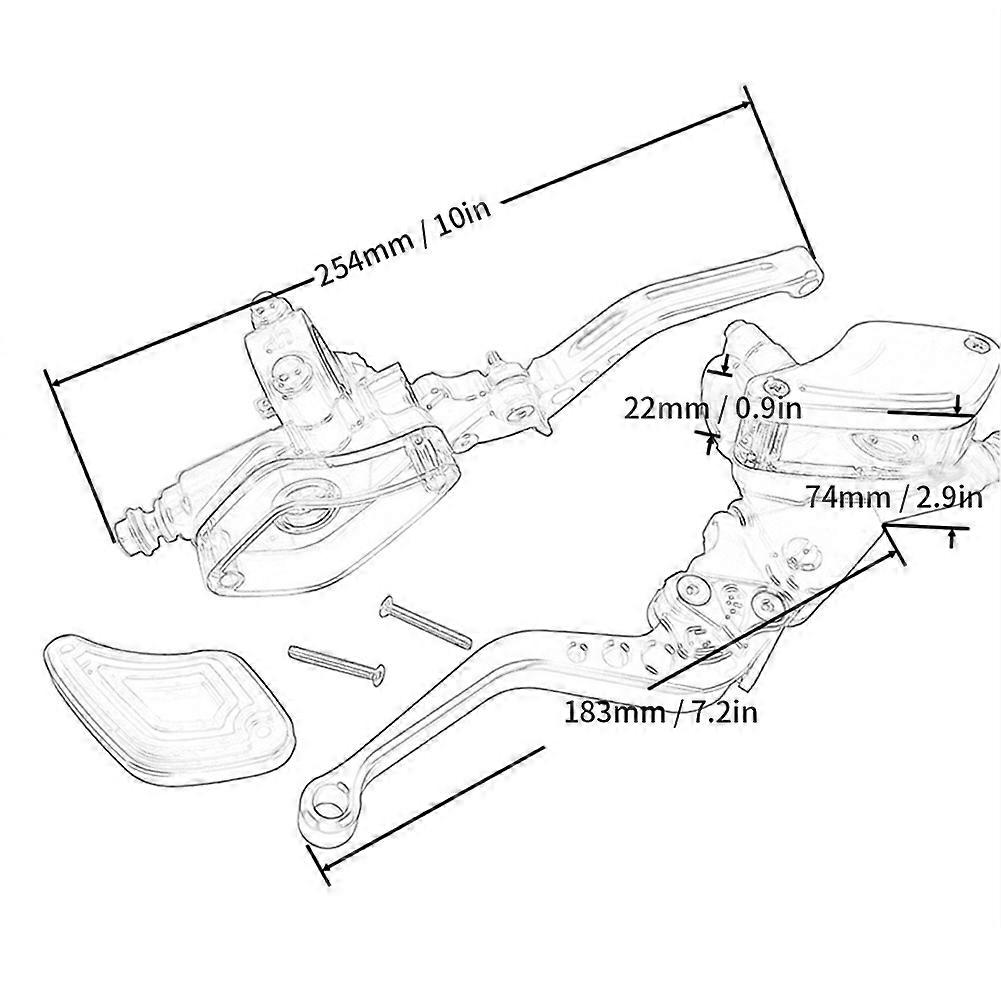 7/8in Hidrolik Fren Debriyaj Kolu Seti, Motosiklet için Ana Silindir Rezervuarı ile