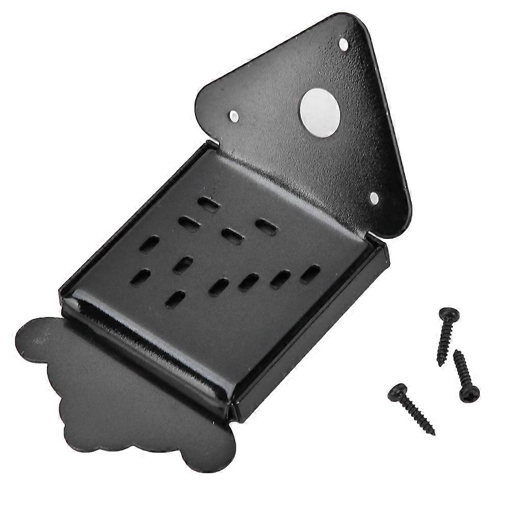 Mandolin Chrome Replacement Tailpiece Part with Screws Mandolin Instrument Accessory(Black)