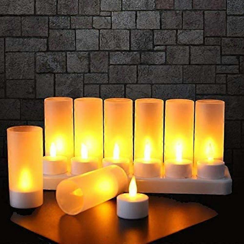 Velas LED sin llama, velas recargables, velas de té inalámbricas Velas LED de Navidad Candlelights Velas de cera LED con estación de carga