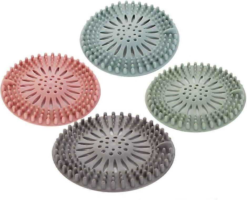Bathroom Silicone Hair Filter, Universal Drain Protector 4 Pieces