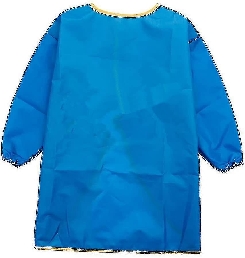 Barnmålning Smock,barnens förkläde, haklapp blå, S