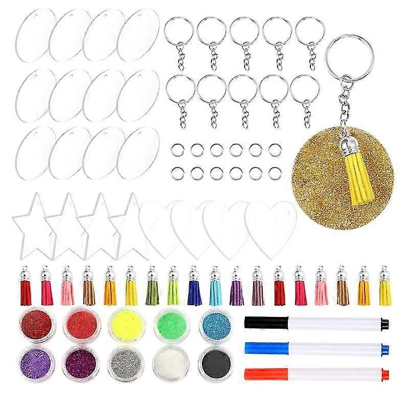 1 set diy keychain kit key hook beautiful tassel pendant exquisite key ornaments set handmade craft accessories for bag phone key