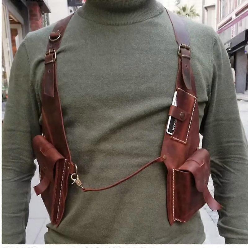 Steampunk δερμάτινη τσάντα ώμου Vintage θήκη καρτών τηλεφώνου τσέπη μεσαιωνική viking πειρατική ενδυμασία Φεστιβάλ τσάντα θήκης