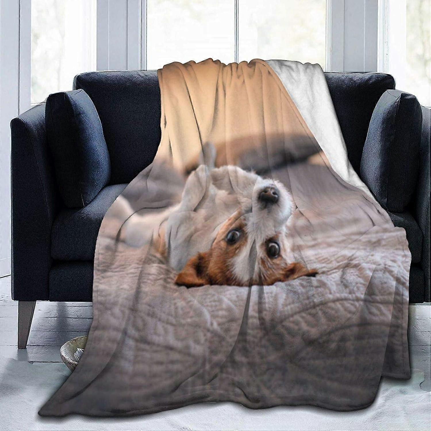 Cute Little Dog Jack Russell Terrier Ultra-Soft Micro Fleece