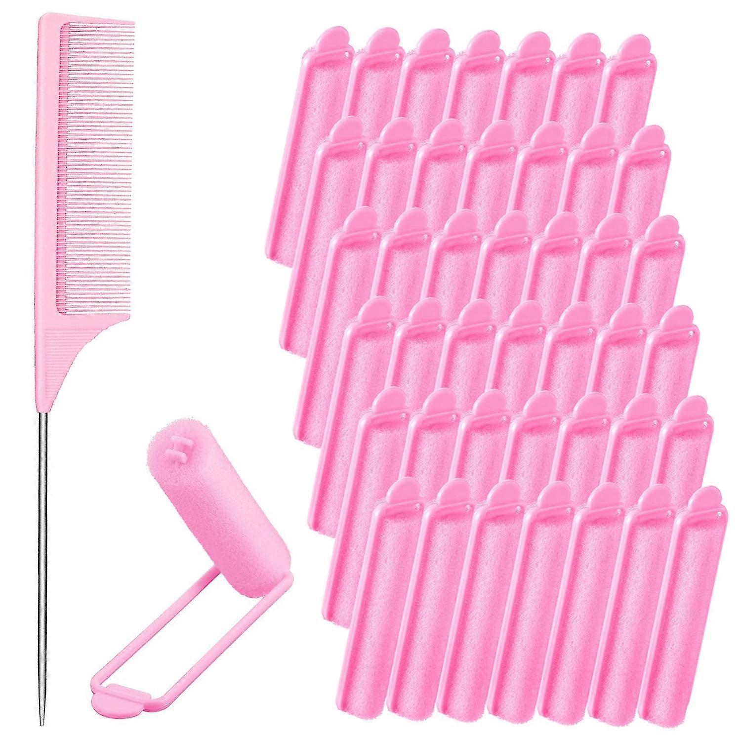 43pcs Foam Sponge Curlers 0.59 inch Curlers for Sleeping Soft Sleep Curlers Curlers (Pink)