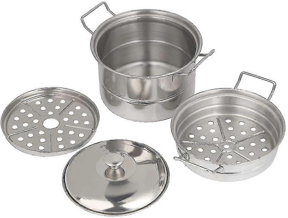Mini Steamer 3 Tier Stainless Steel Steamer Insert Pans Cookware
