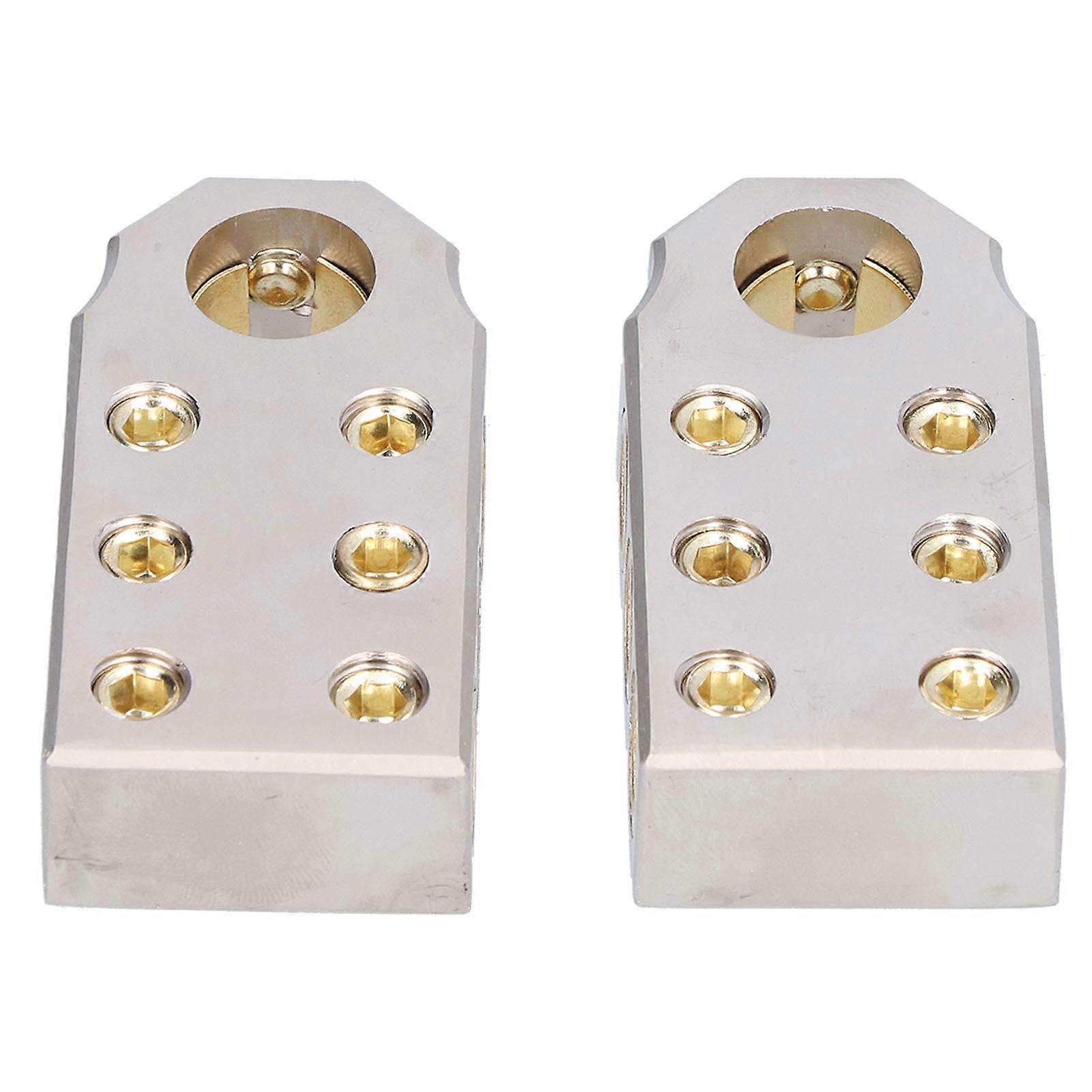2pcs Battery Terminals Zinc Alloy Positive Negative Connector Universal 0.7in Hole Diameter