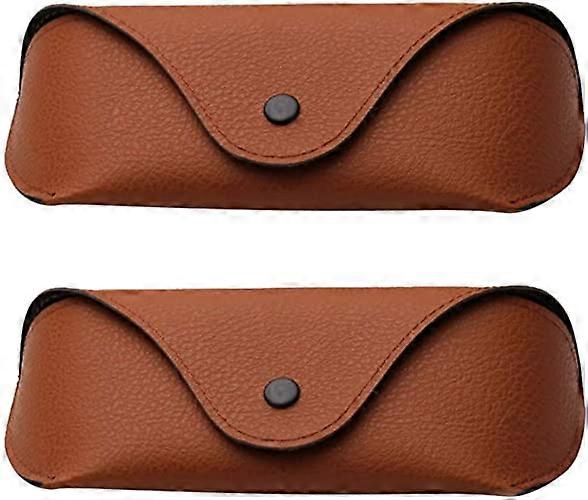 2 pcs Portable Glasses Cases (Brown)