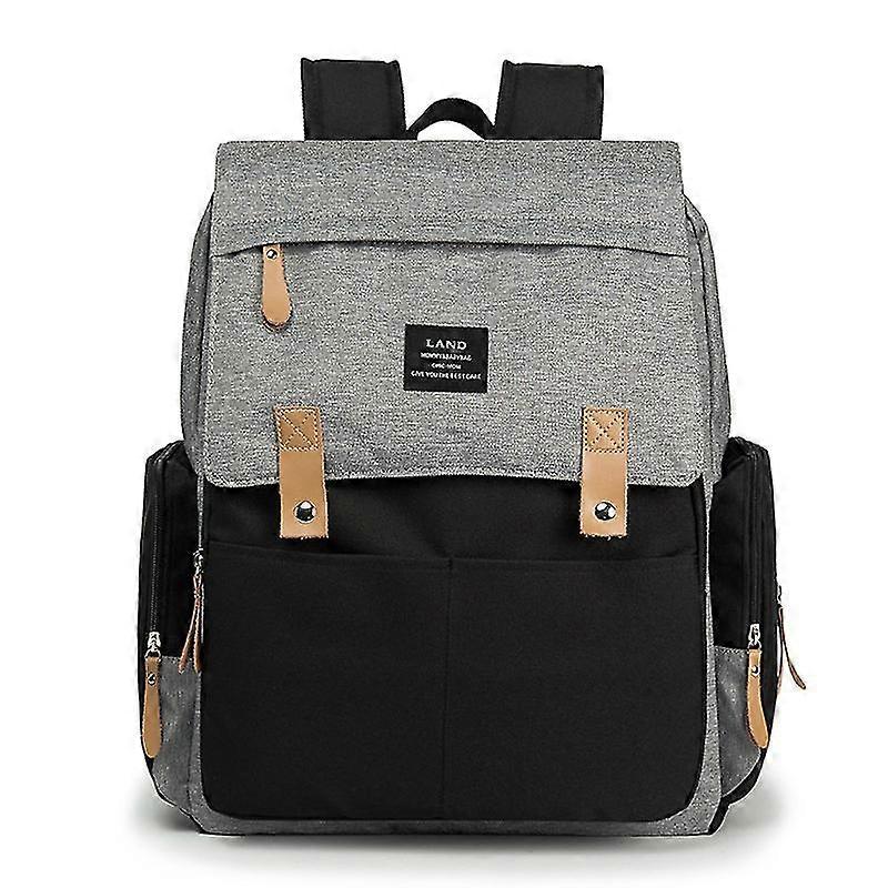 Multifunctional Baby Diaper Nappy Backpack Waterproof Mummy Changing Bag Grey