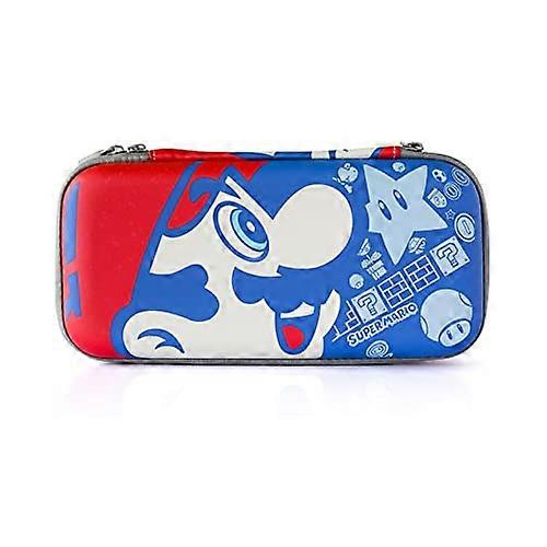 Cute Carrying Case Compatible with Nintendo Switch Lite OLED Console, Kawaii Hard Shell Travel Carry Case with 10 Game Card Slots - Mario
