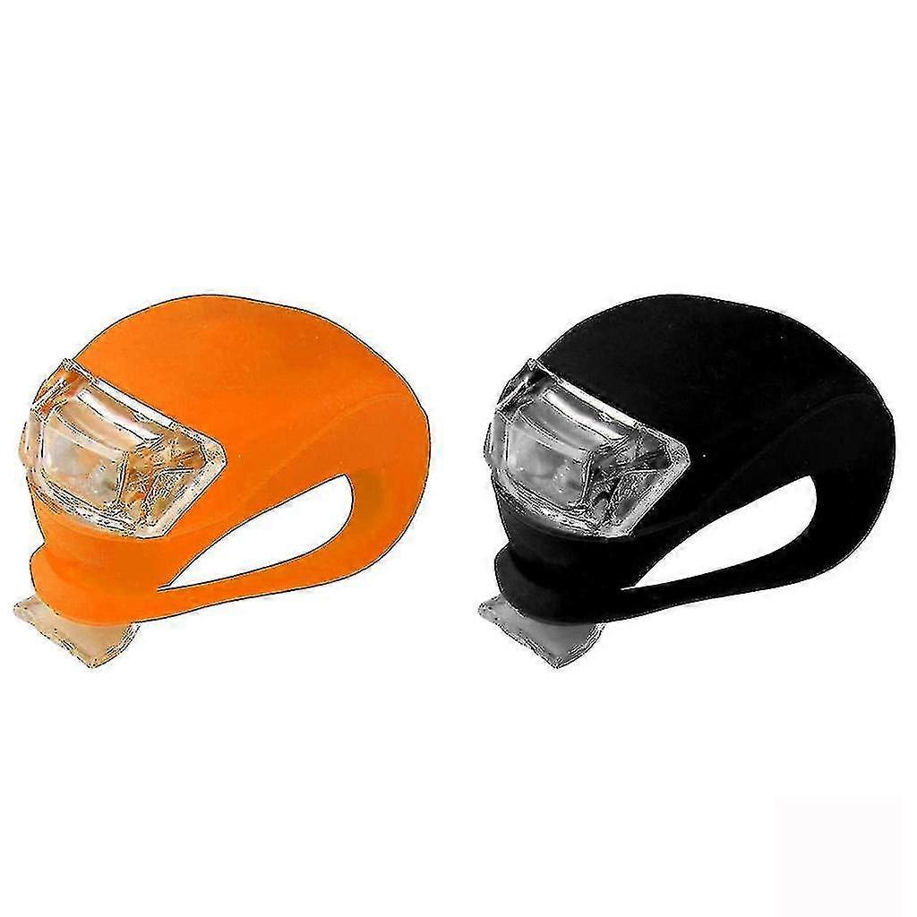 Led Silicone Mountain Bike Bicycle Front Rear Lights Set Push Cycle