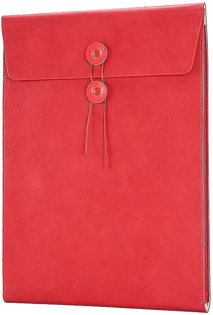 Pu Leather A4 File Folder Document Holder Filing Envelope Project File Portfolio With String Tie Closure 3/4 Inch Expansion