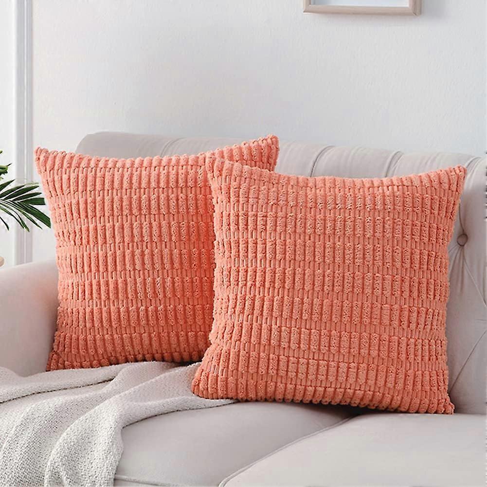 Packs Coral Decorative Throw Pillow Covers 18x18 Inch for Living