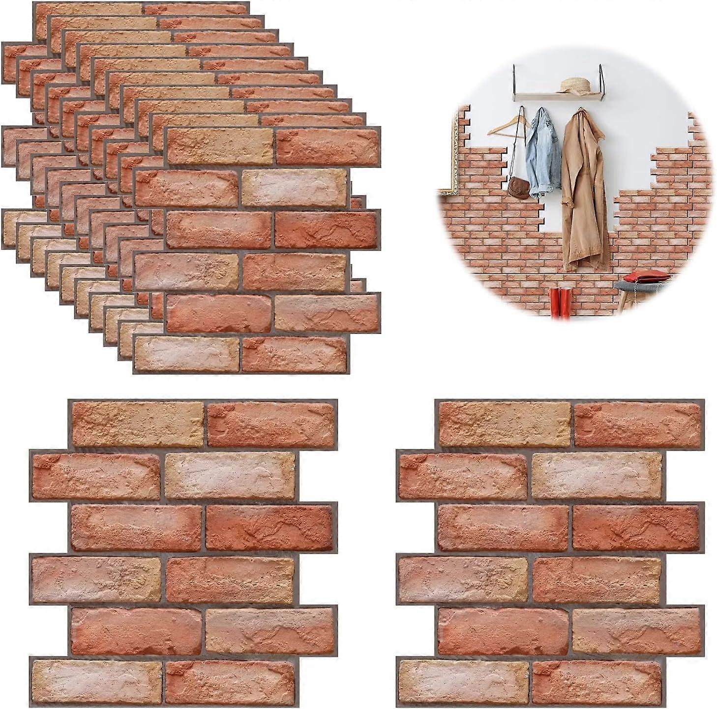 10 pieces 3D wall panels self-adhesive stone look, kitchen back wall wallpaper