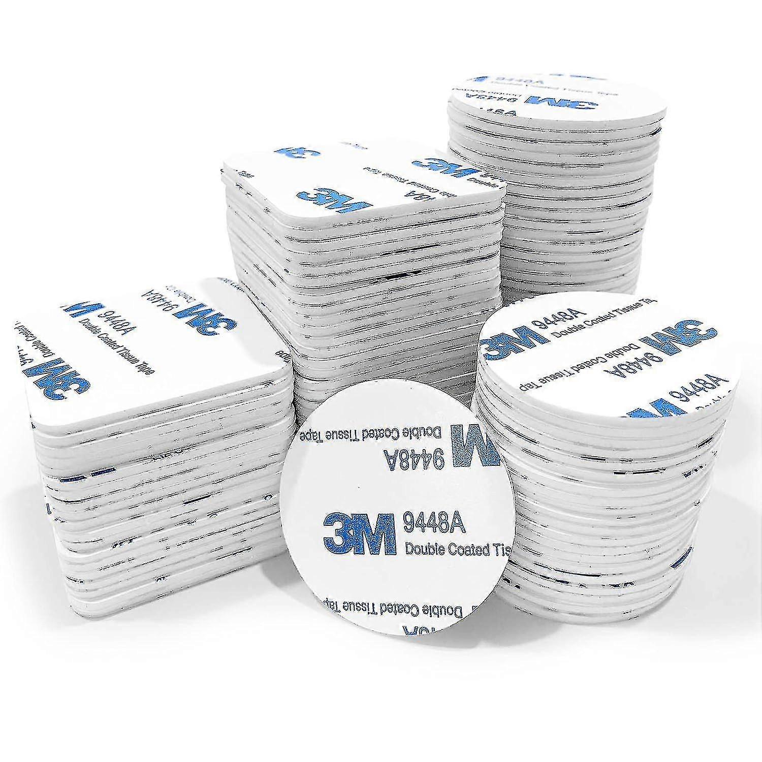 Double Sided Extra Strong, 128 Pieces Strong Adhesive Foam Tape White Double Sided Adhesive Strip, Squares and Rounds Strong Pad Mounting Adhesive for