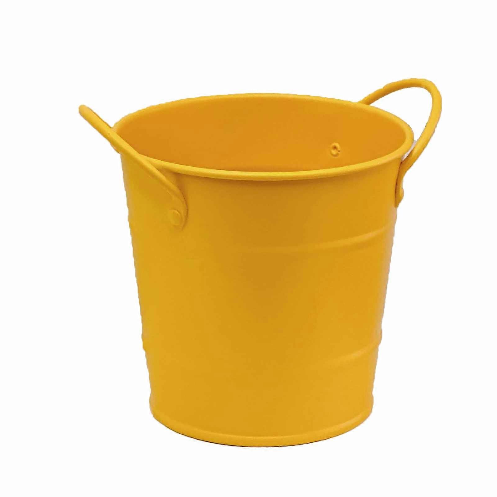 حامل قلم رصاص سطح المكتب حامل قلم رصاص فن لطيف دلو الشكل متعدد الوظائف قلم رصاص منظم ماكياج حامل فرشاة أصفر