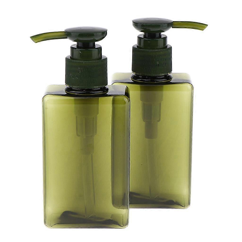 2 Pcs 150mL Empty PET Shampoo Conditioner Pump Bottles - Brown