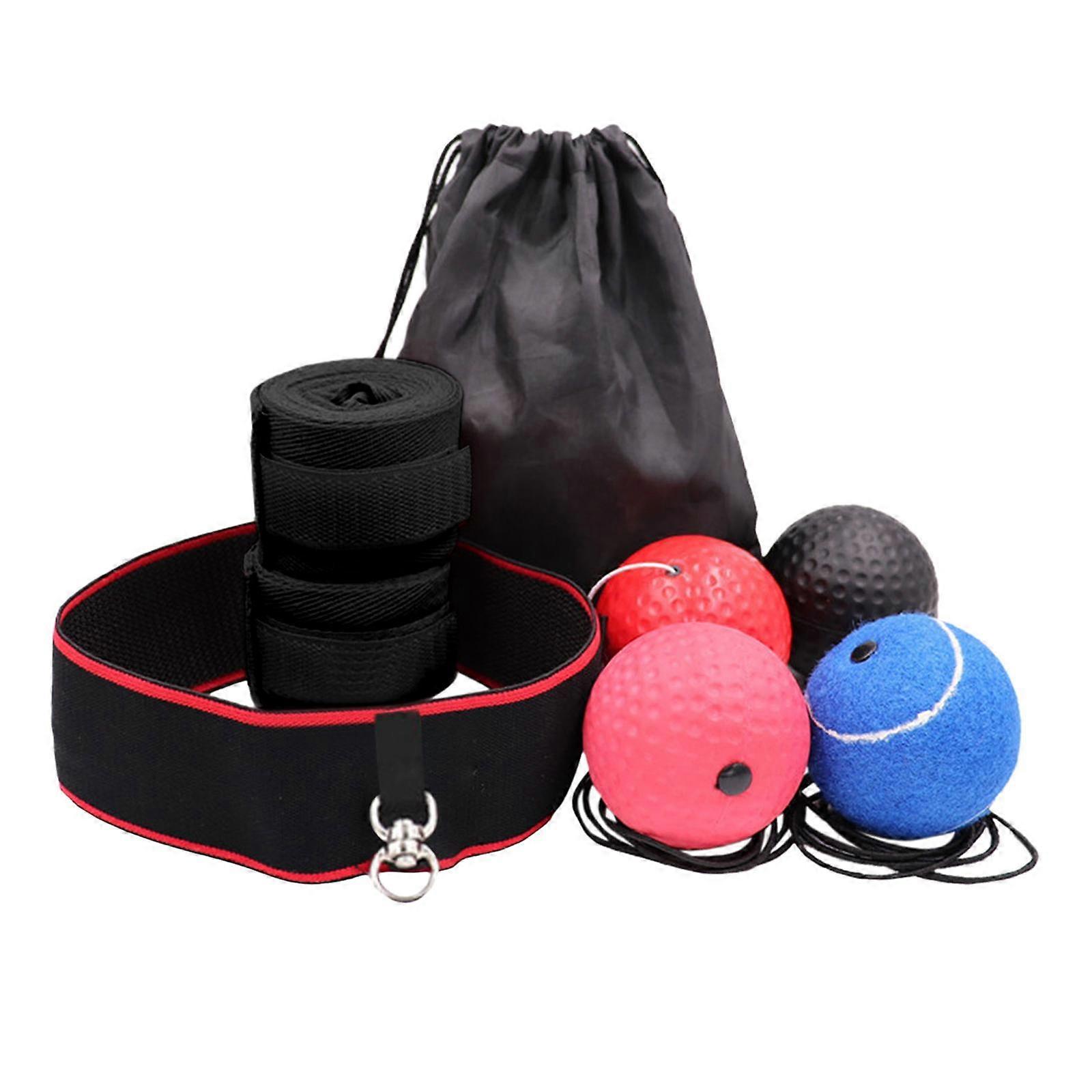 Boxing Reflex Ball Headband Set Adjustable Headband Hand Eye Coordination Training Boxing Ball on String for Workout Home Gym