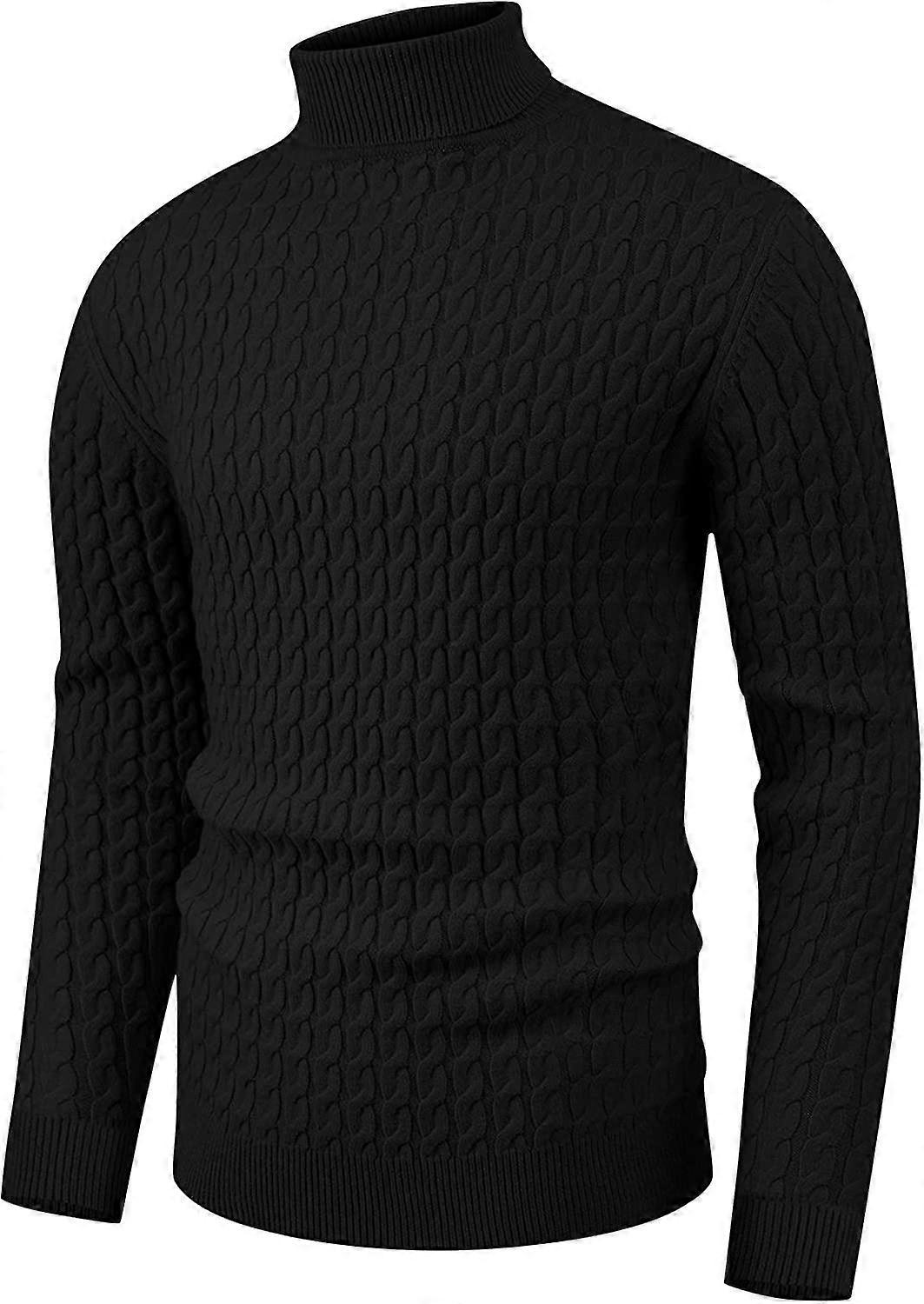 Herrenpullover Rollkragenpullover Tops Verdrehter Strickpullover Winter Slim Fit Langarmpullover